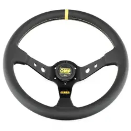 OMP Corsica Steering Wheel – 350mm | Black/Yellow Leather
